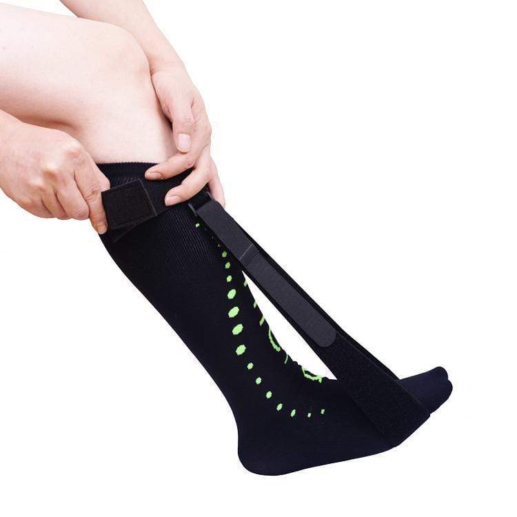 Night Splint Sock, dual strap, black BIOM, LLC - Main Image